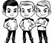 Coloriage Personnages en uniforme de Star Trek pour enfants