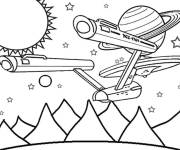 Coloriage Sc&egrave;ne de Star Trek de cartoon