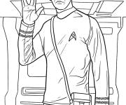Coloriage Spock fait le salut Vulcain