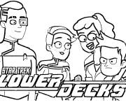 Coloriage et dessins gratuit Star Treck Lower Decks Sam Rutherford, D’ Vana Tendi, Beckett et  à imprimer