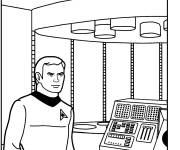 Coloriage Star Trek Kirk dans le vaisseau