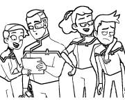 Coloriage Tendi, Sam Rutherford, Beckett, and Brad de Star Trek Lower Decks