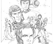 Coloriage Tous les personnages principaux de Star Trek poster