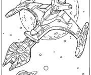 Coloriage Vaisseau dans l'espace de Star Trek