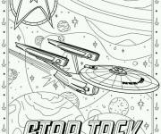 Coloriage Vaisseau Enterprise avec motifs
