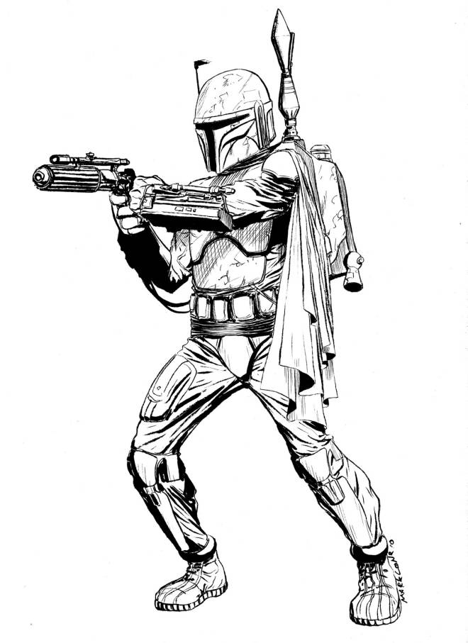 Coloriage et dessins gratuits Boba Fett du film Star Wars à imprimer