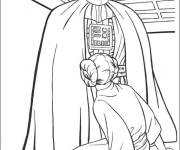 Coloriage Dark Vador et la princesse Leia de Star Wars