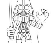 Coloriage Darth Vader de Star Wars avec sabre