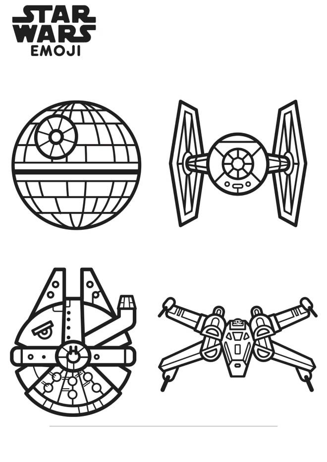 Coloriage et dessins gratuits Emoji vaisseaux de Star Wars à imprimer