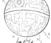 Coloriage &Eacute;toile de la mort de Star Wars