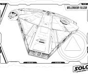 Coloriage Le Faucon Millenium de film Star Wars
