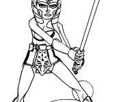 Coloriage Le guerrier Ahsoka de Star Wars