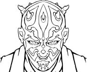 Coloriage Le regard effrayant de Dark Maul