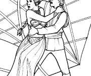 Coloriage et dessins gratuit Luke et Leila Star Wars à imprimer