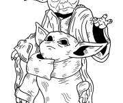 Coloriage Maitre Yoda et Yoda Baby