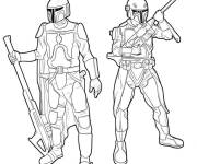 Coloriage Mandalorian et armes