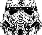 Coloriage Masque de Stormtrooper avec motifs