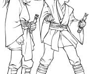 Coloriage Qui-Gon Jinn et Obi-Wan Kenobi
