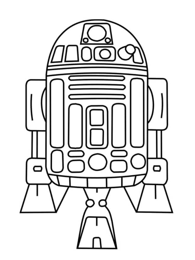 Coloriage et dessins gratuits R2 D2 de Star Wars à imprimer