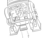 Coloriage et dessins gratuit R2d2 en mission à imprimer