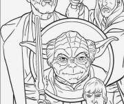 Coloriage et dessins gratuit Sage Yoda Jedi Star Wars à imprimer