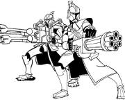 Coloriage Soldats de Star Wars avec leurs armes