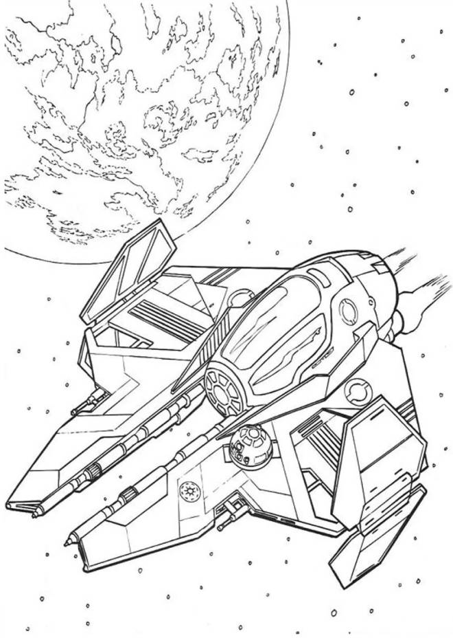 Coloriage et dessins gratuits Starship de Star Wars à imprimer