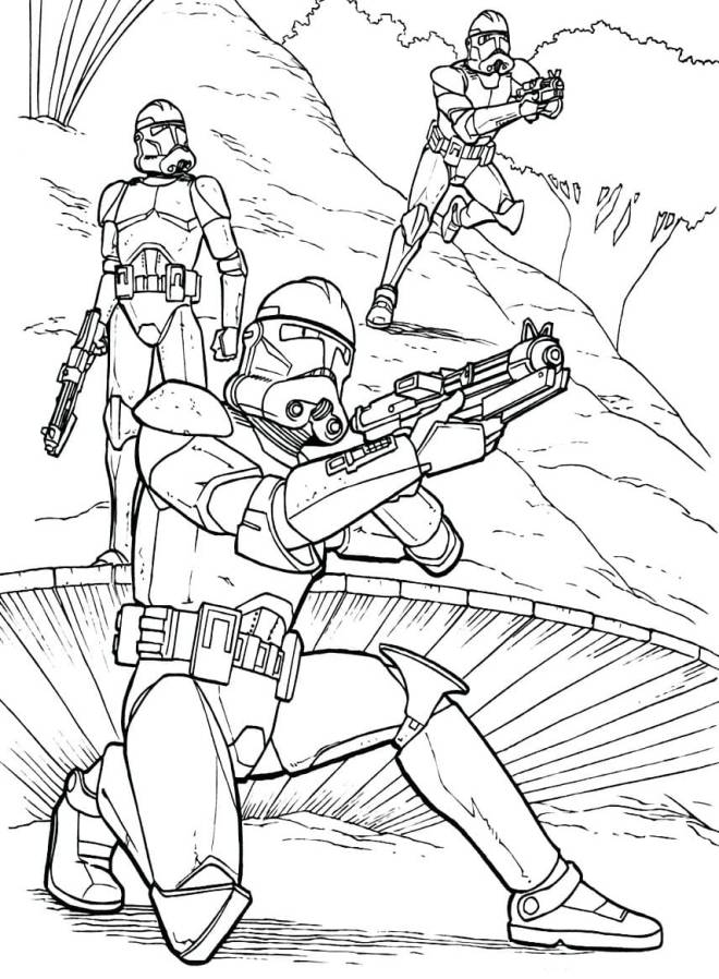 Coloriage et dessins gratuits Stormtroopers dans la bataille à imprimer