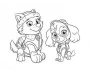 Coloriage et dessins gratuit Everest et Stella de Pat Patrouille de cartoon à imprimer