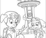 Coloriage et dessins gratuit Sc&egrave;ne de Stella avec son ami Zuma en mission de sauvetage à imprimer
