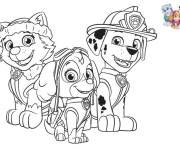 Coloriage et dessins gratuit Stella avec Everest et Marcus à imprimer