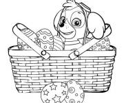 Coloriage et dessins gratuit Stella entour&eacute; des &oelig;ufs des P&acirc;ques à imprimer