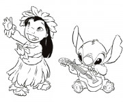 Coloriage et dessins gratuit Dessin Lilo et Stitch couleur à imprimer