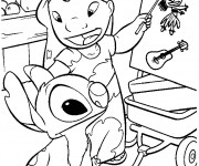 Coloriage Lilo et Stitch dessinent en ligne