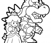 Coloriage Bowser et Peach en ligne