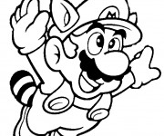 Coloriage Dessin Mario Bros en volant