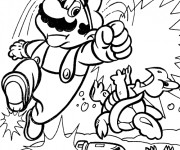 Coloriage Mario Bros et Koopa