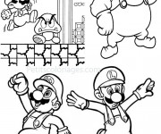 Coloriage Mario et Luigi les frères du temps