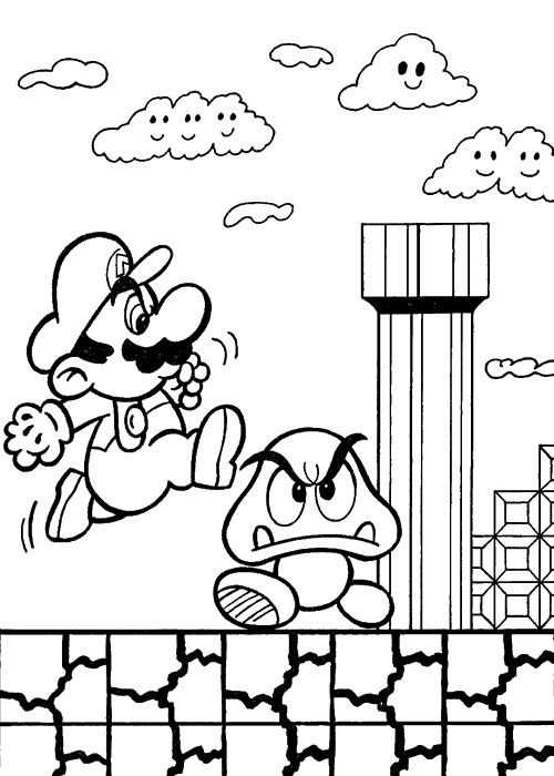 Coloriage Mario Personnage Champignon Dessin Gratuit à Imprimer