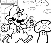 Coloriage Super Mario Bros Gratuit à Imprimer