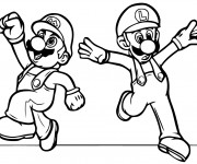 Coloriage Super Mario Bros Luigi