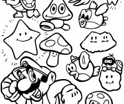 Coloriage Super Mario personnages