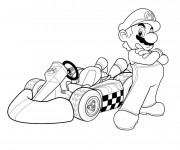 Coloriage Voiture mario kart