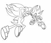 Coloriage et dessins gratuit Sonic en combat à imprimer