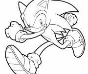 Coloriage et dessins gratuit Sonic en pleine course à imprimer