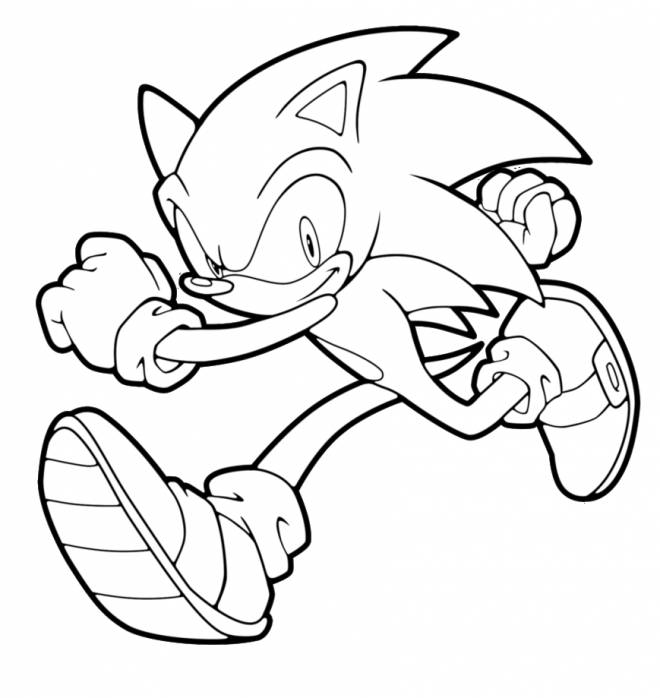 Coloriage et dessins gratuits Sonic en pleine course à imprimer