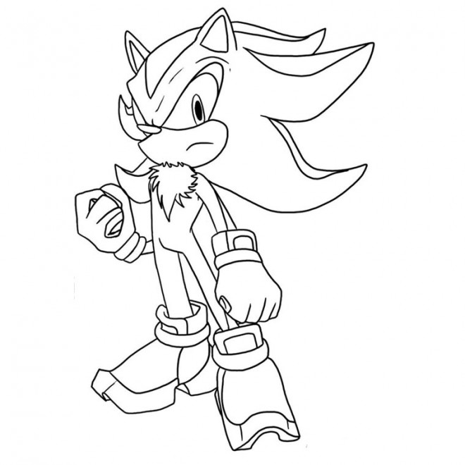 Coloriage sonic shadow the Hedgehog à imprimer