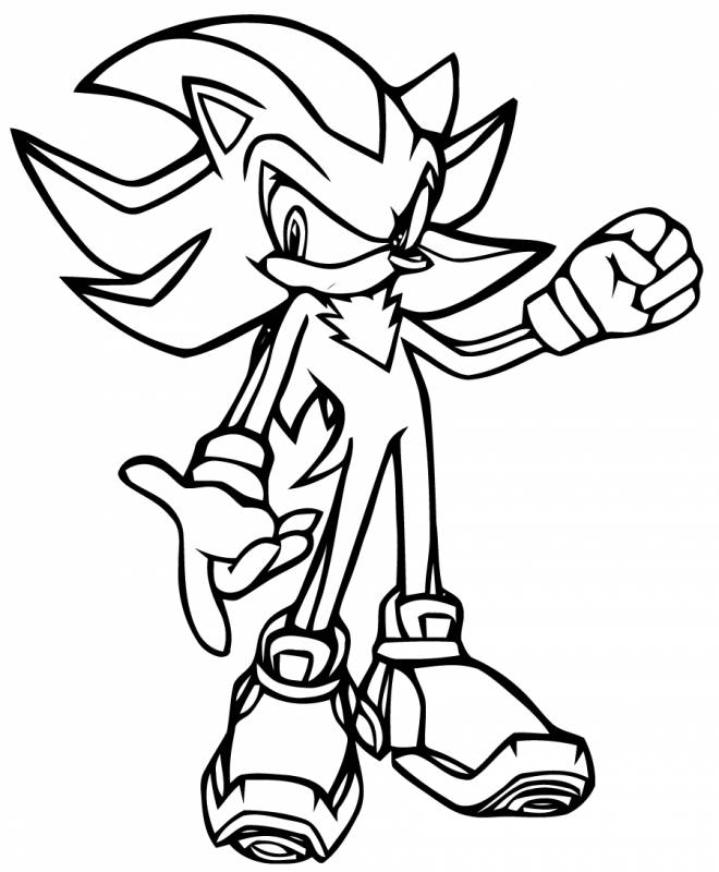 Coloriage Sonic Shadow simple dessin gratuit à imprimer