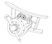Coloriage Albert avion portant des lunettes Super Wings