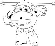 Coloriage Avion &agrave; r&eacute;action rouge et blanc Super Wings